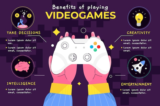 Free Vector | Benefits Of Playing Videogames