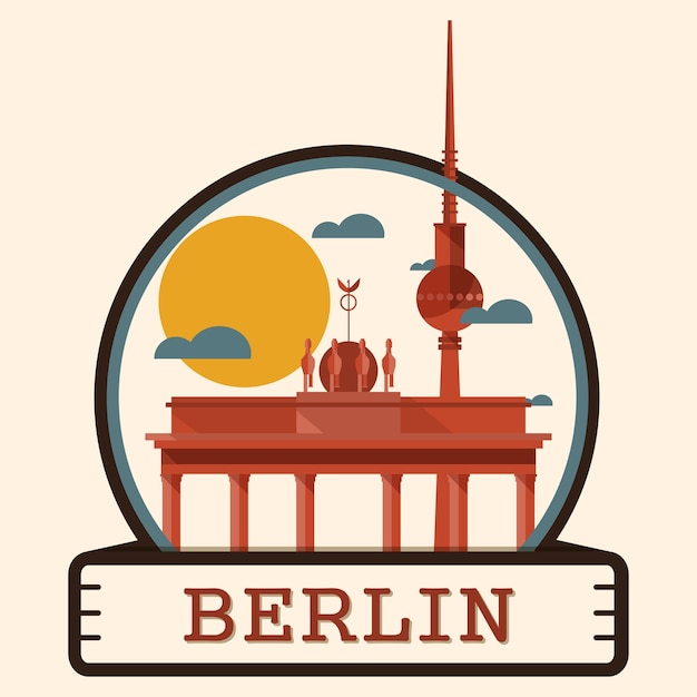 Premium Vector | Berlin city badge, germany