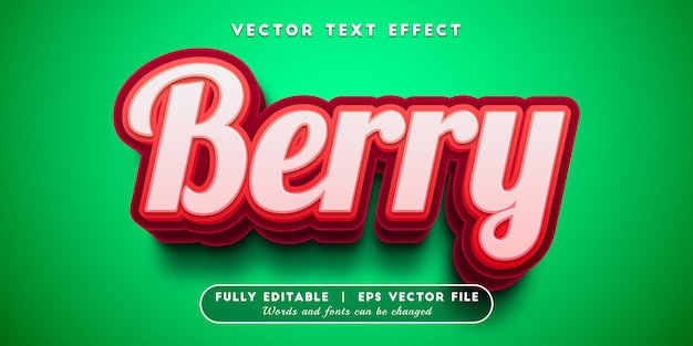 Premium Vector | Berry text effect with editable text style