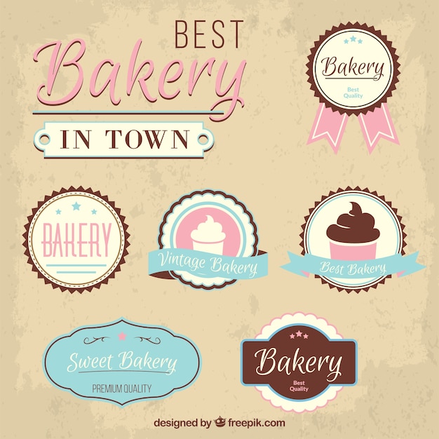 Best bakery in town badges | Premium Vector