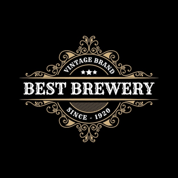 Premium Vector Best Brewery Antique Retro Luxury Victorian