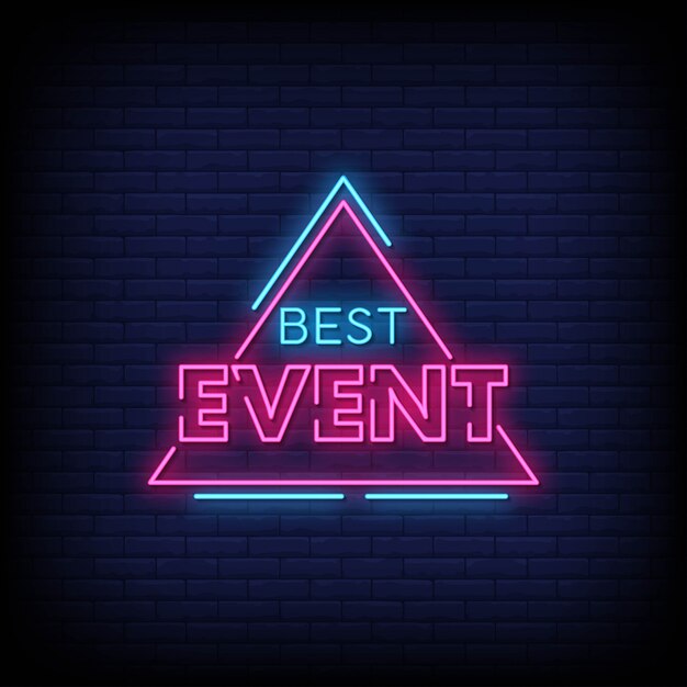 Premium Vector | Best event neon signs style text