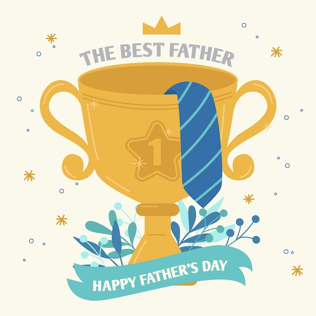 Download Free Vector | The best father golden cup prize