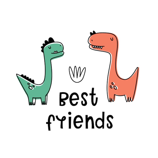Download Premium Vector | Best friend. vector illustration with dinosaurs. cartoon style, flat