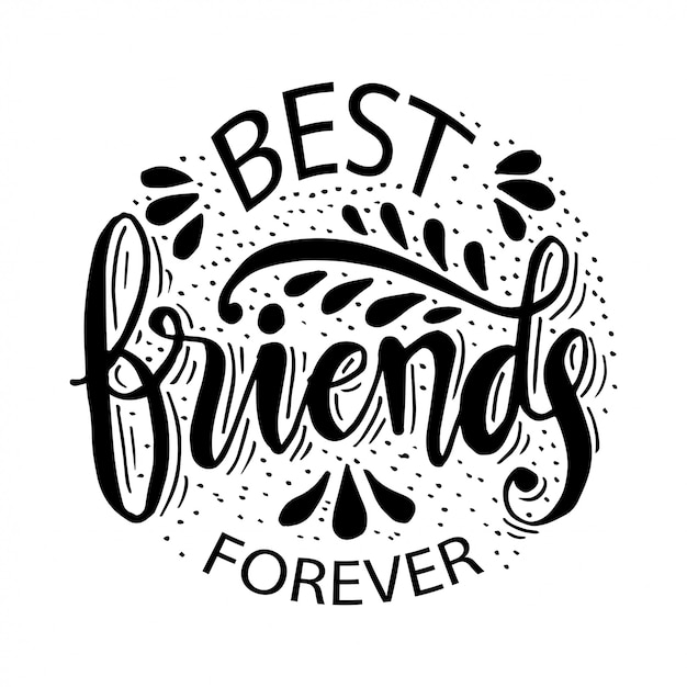 Download Best friends forever. lettering motivation poster. Vector | Premium Download