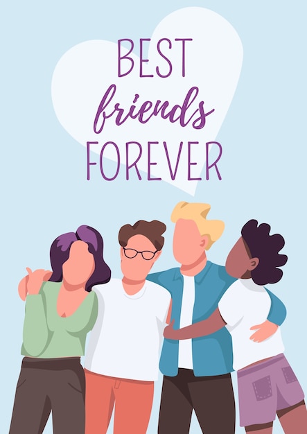 Premium Vector Best Friends Forever Poster Template Friendship And
