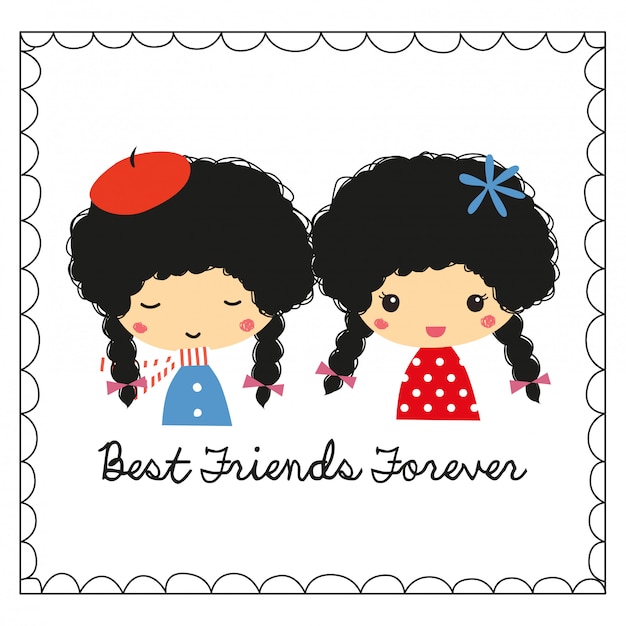 Premium Vector | Best friends girls