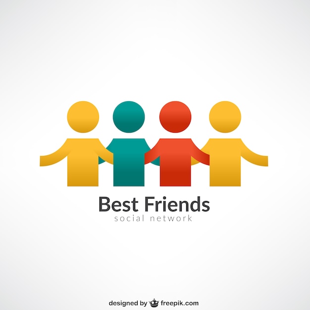 Free Vector | Best friends logo