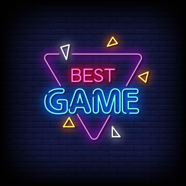 Premium Vector | Best game neon signs style text vector