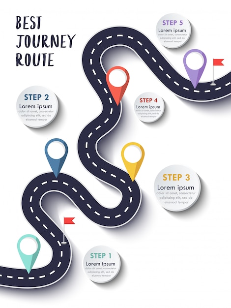 Download The best journey route. road trip and journey route Vector ...