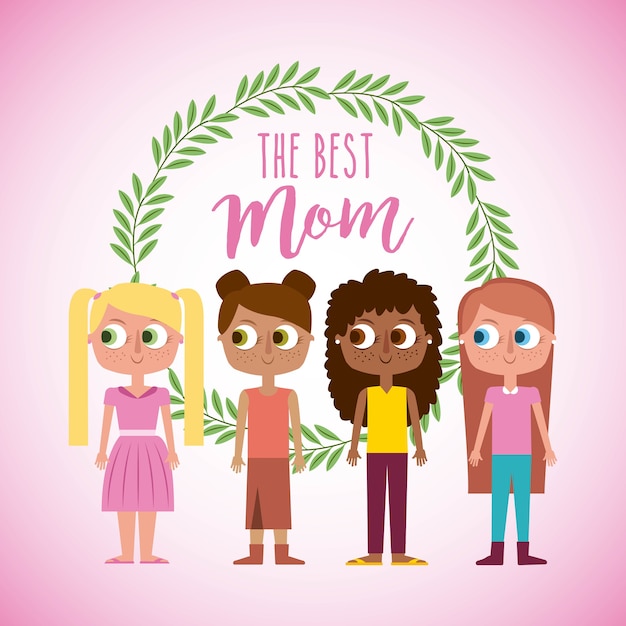 Premium Vector | The best mom card