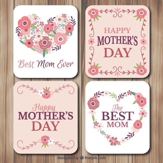 Download Best mom ever cards | Free Vector