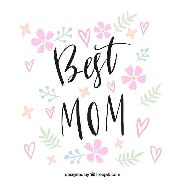 Download Free Vector | Best mom floral background