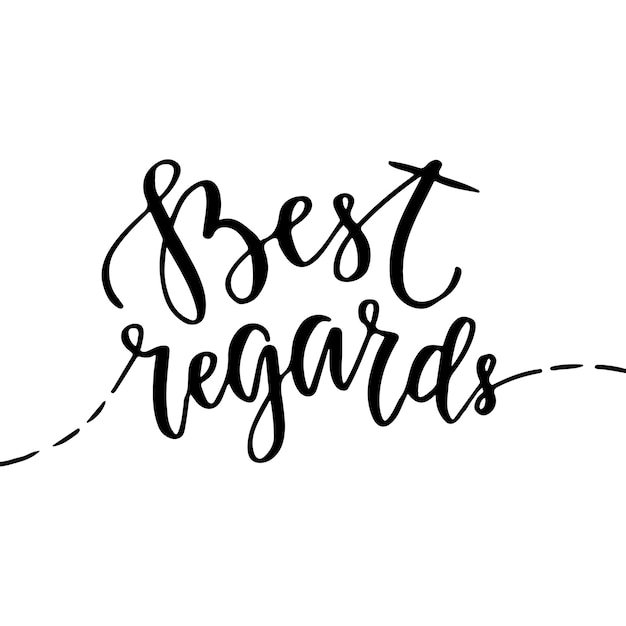 Premium Vector Best Regards Vector Greeting Card With Hand Lettering Blog Icon With Brush Lettering