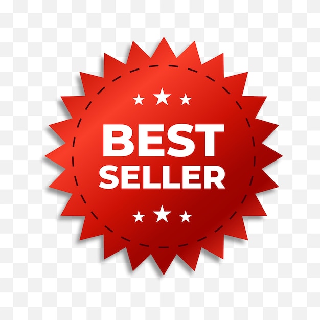 Premium Vector | Best seller red ribbon isolated. business label ...