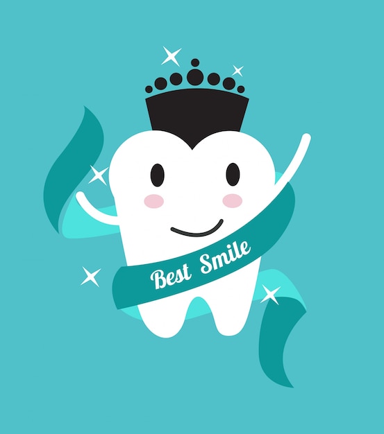 Download Best smile. tooth with a crown Vector | Premium Download