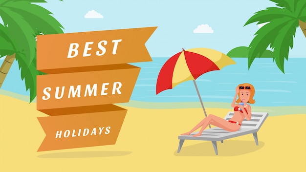 Premium Vector | Best summer holidays banner template