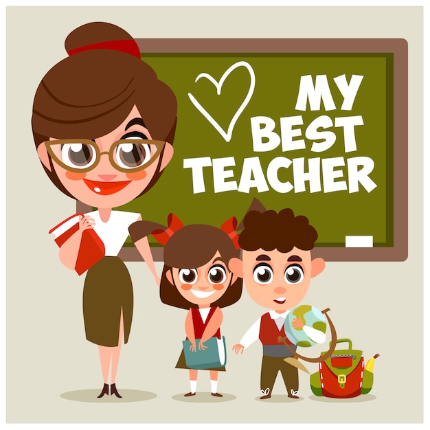 Premium Vector | Best Teacher Background