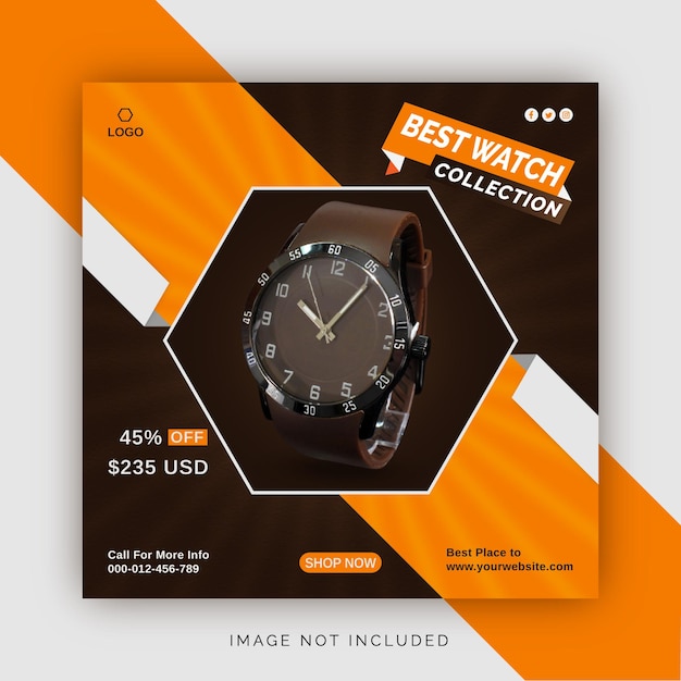 Premium Vector | Best watch collection instagram banner ad concept ...