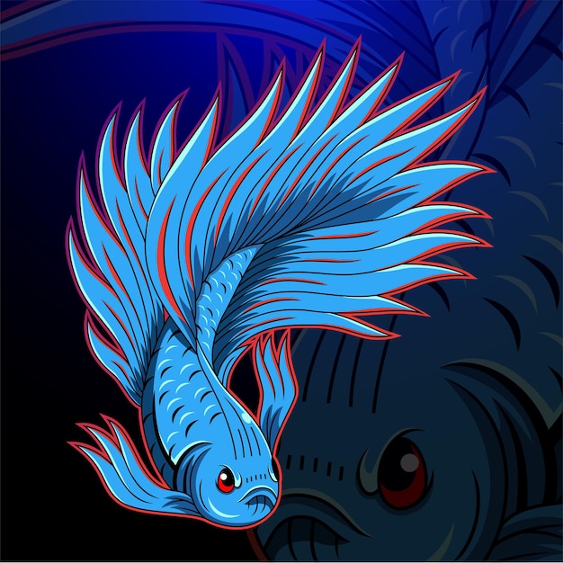 Download Premium Vector | Betta fish esport mascot logo