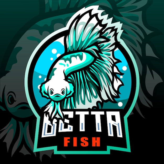 Premium Vector | Betta fish mascot esport logo design