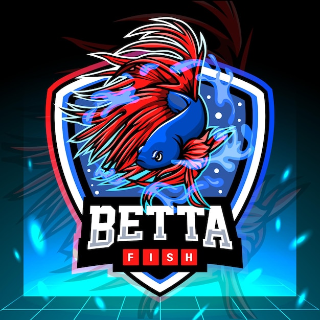 Premium Vector | Betta fish mascot. esport logo design