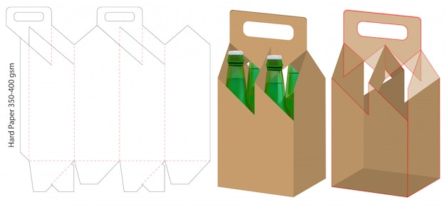 Download Premium Vector Beverage Packaging Die Cut Template Design