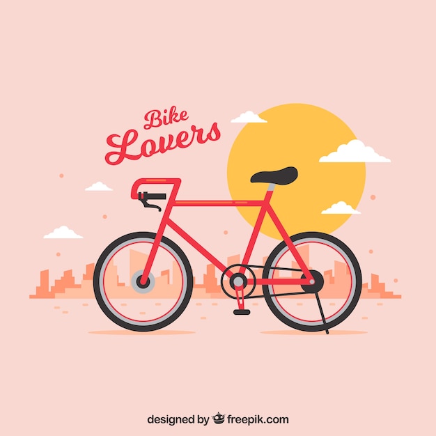 Bicycle background in a sunny landscape | Free Vector