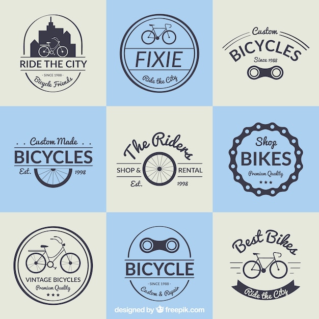 Bicycle badge collection in vintage\
design