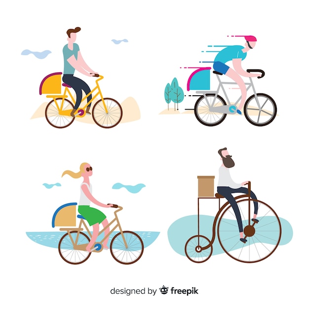 Free Vector | Bicycle delivery collection