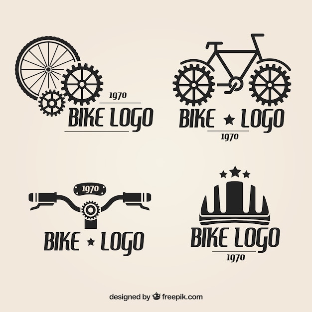 Download Free Bicycle Logos Set Free Vector Use our free logo maker to create a logo and build your brand. Put your logo on business cards, promotional products, or your website for brand visibility.
