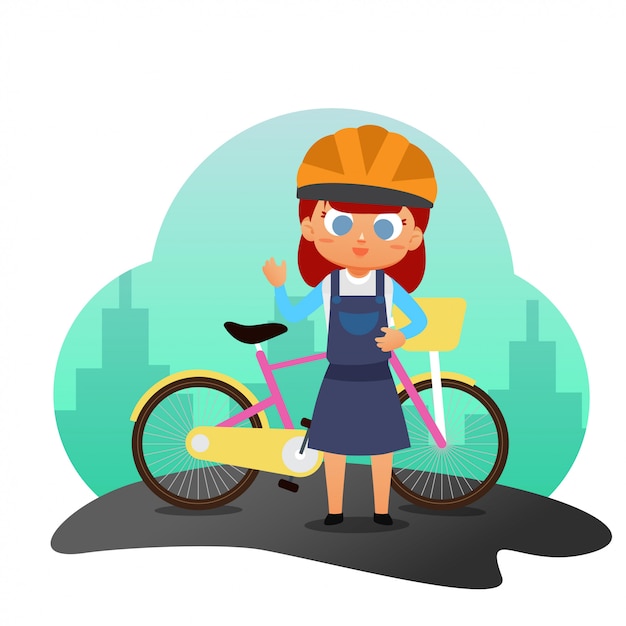 Bicycling illustration | Premium Vector