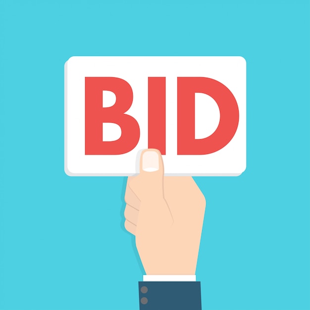 Bid sign | Premium Vector