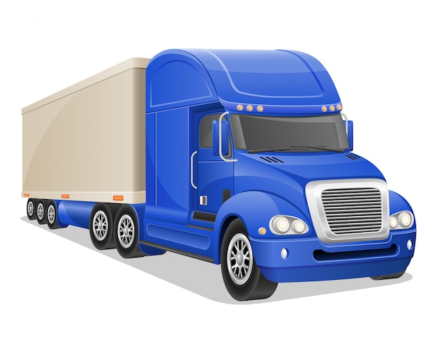 Big blue truck | Premium Vector