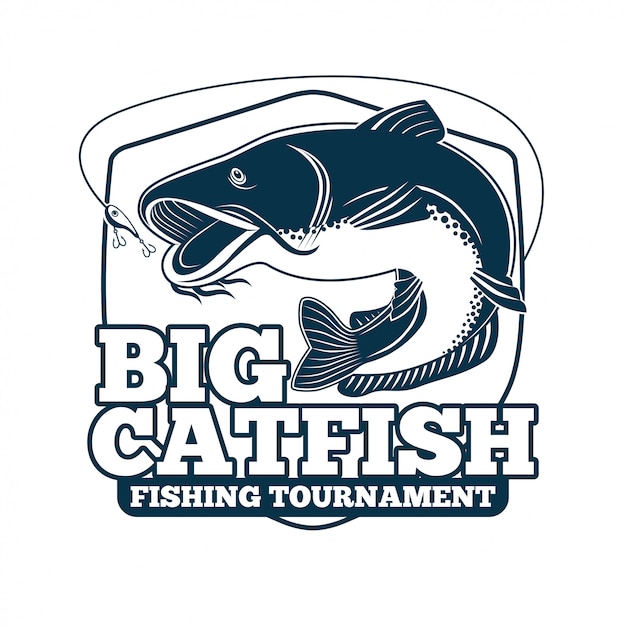 Big catfish fishing tournament Premium Vector