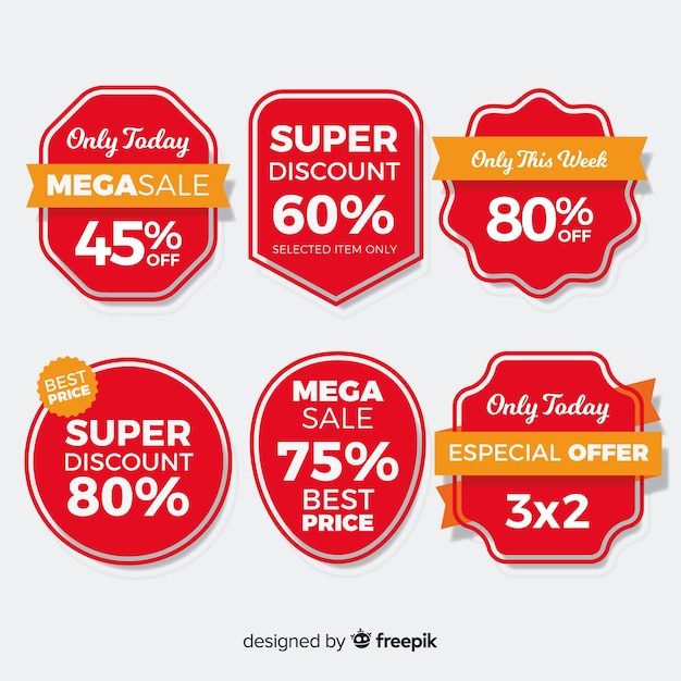 Free Vector | Big coupon sale label collection