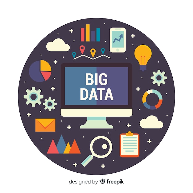 Big data computer background Free Vector