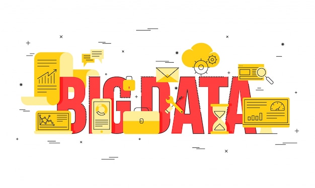 Big data, machine alogorithms, analytics concept saftey and security concept. fin-tech (financial technology) background. golden and red illustration. Premium Vector