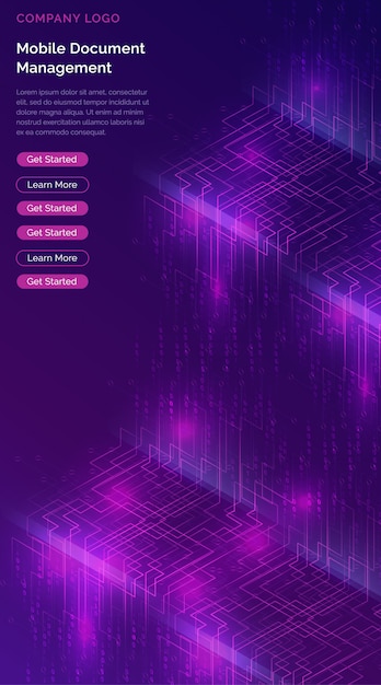 Big data waterfall, streams of digital binary code Free Vector