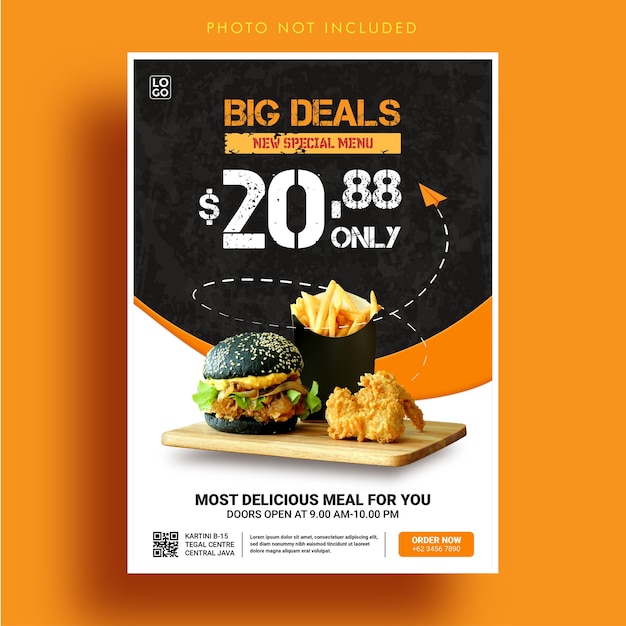 Premium Vector Big Deals Food Menu Banner Template