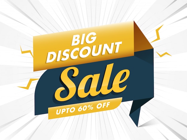 Premium Vector | Big discount offer up to 60% off for sale banner design.