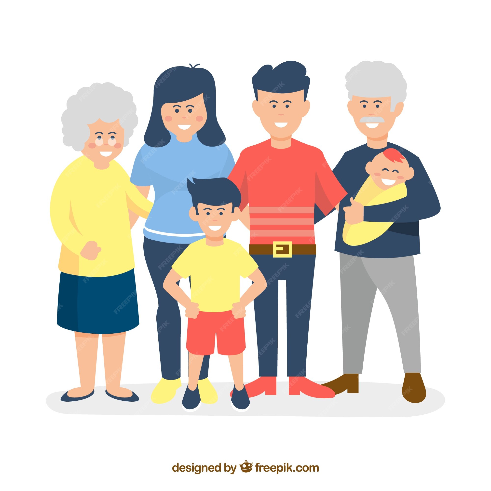 Free Vector | Big family background in flat style