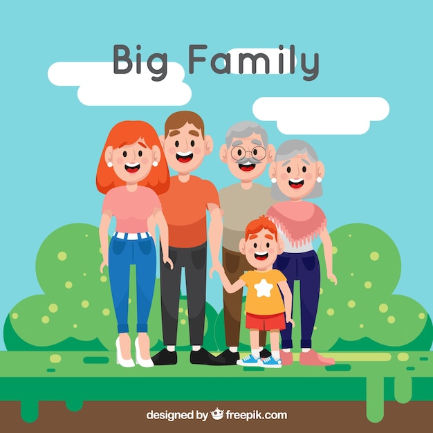 Free Vector | Big family background in flat style