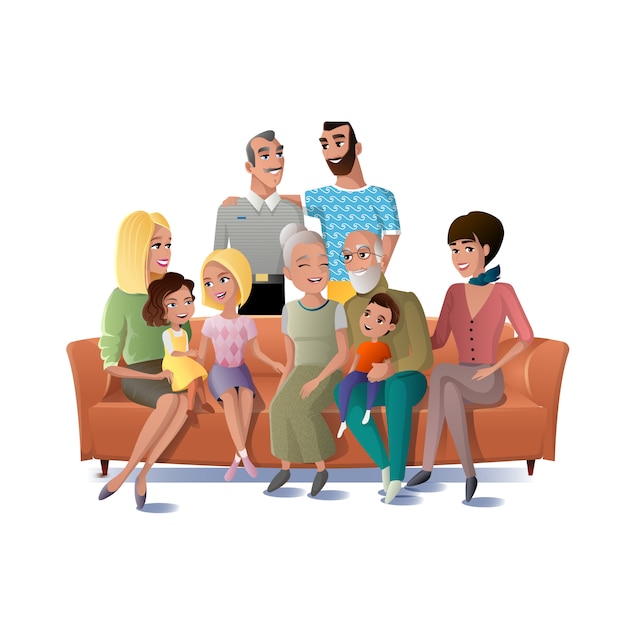 Download Big family gathering together vector concept Vector ...
