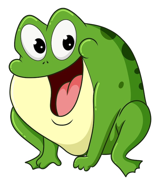 Premium Vector The big frog is smiling and has a fat body of illustration
