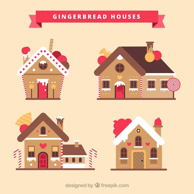 Big gingerbread houses | Free Vector