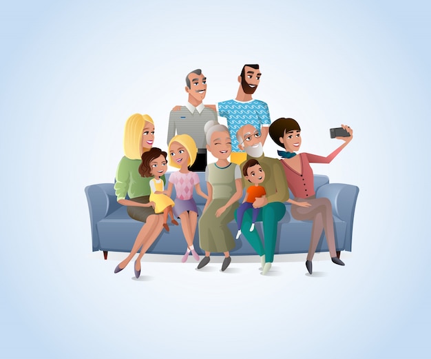 Big Family Cartoon Images