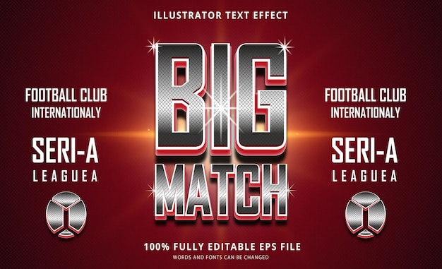 Premium Vector Big Match Text Effect Editable Eps File 9281