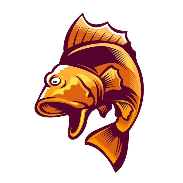 Download Big mouth bass fish mascot logo | Premium Vector