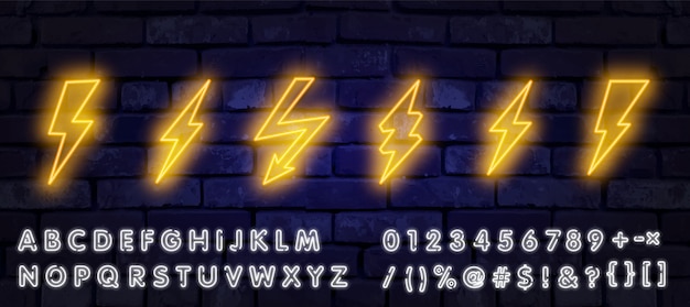 Download Free Big Neon Set Of Lightning Bolt Glowing Electric Flash Sign Use our free logo maker to create a logo and build your brand. Put your logo on business cards, promotional products, or your website for brand visibility.